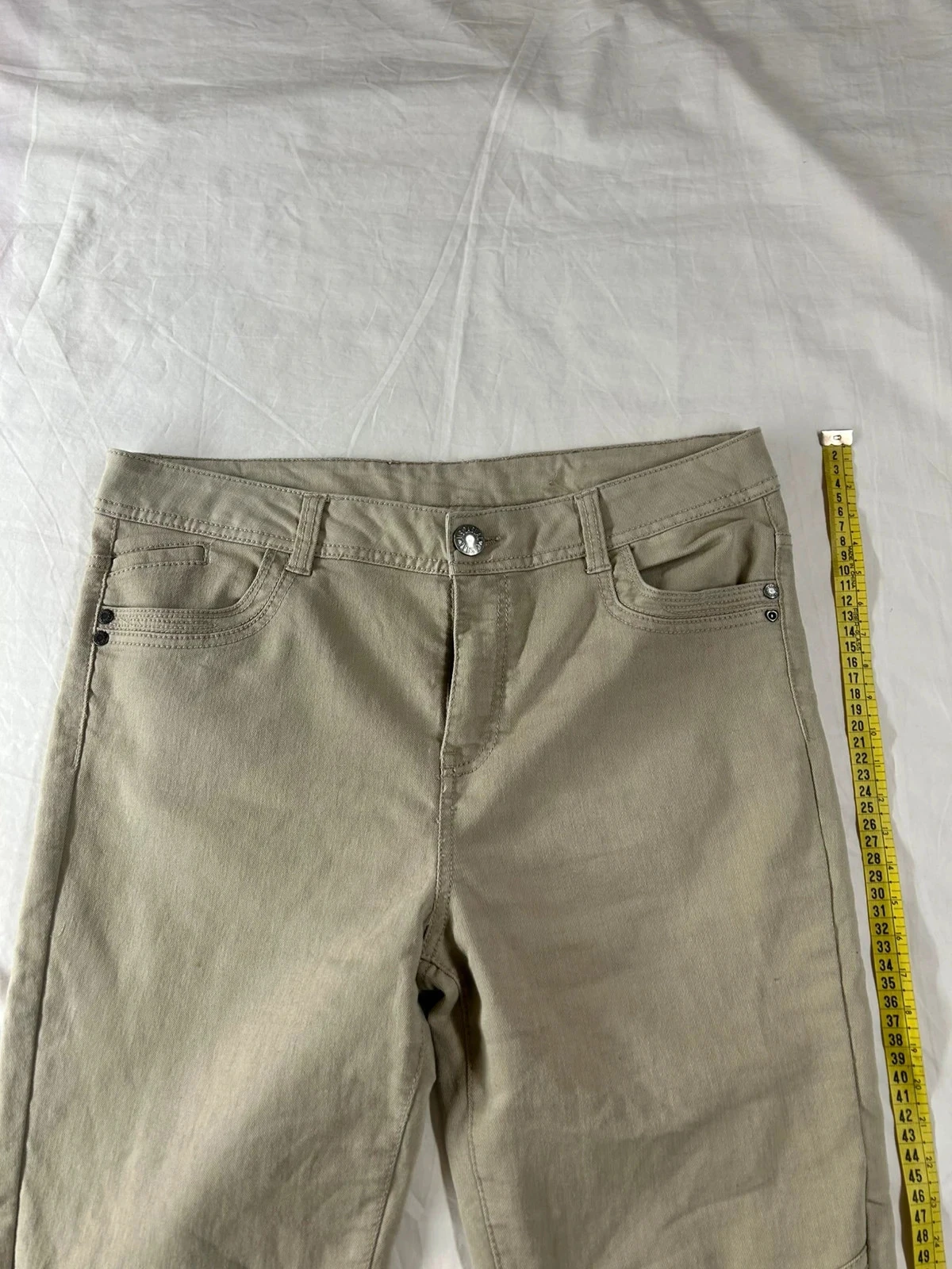 Jeans curtos bege creme ms mode – photo 2